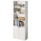 Basicwise 71-in. White 4 Tier Open Book Shelf and Bookcases w/2 Doors Storage Cabinet and 1 Adjustable Shelf QI004657.WT - alternate 6